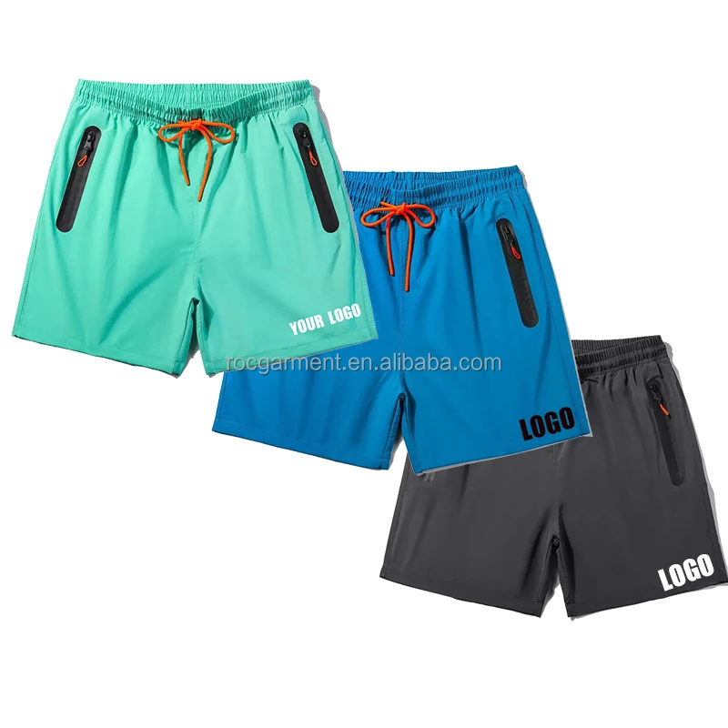 2022 Newest Design 4 Way Stretchy Nylon Waterproof Zipper Custom Gym Sports Men Shorts