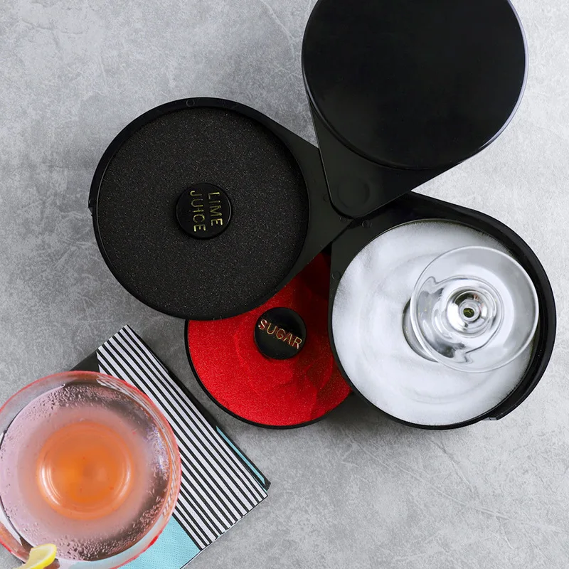 Meitian Plastic Condiment Caddy With 3-Trays Sugar And Salt Bar Glass Rimmer For Receptions