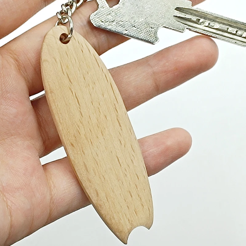 Wooden Keyring Wholesale Keychain In Bulk Wooden Keychain For Engraving Customizable Key Chain Wood Surfboard Keychain