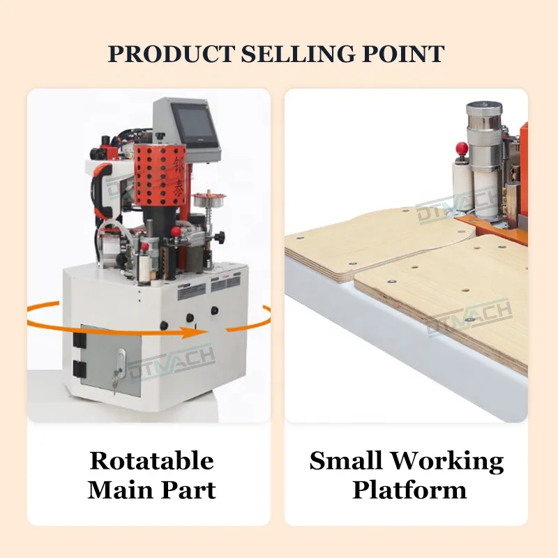 DTMACH semi automatic pvc chipboard edge banding machine round automatic single sided edge banding machine
