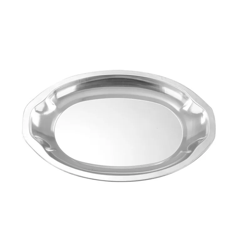 Stylish Egg shape plate Convenient Stainless steel plate Seamless Oval plate
