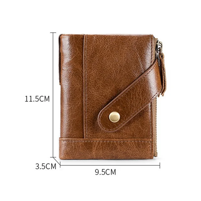 Vintage Men Wallet Genuine Leather Short Wallets Cowhide man Purse Coin Pocket wallet