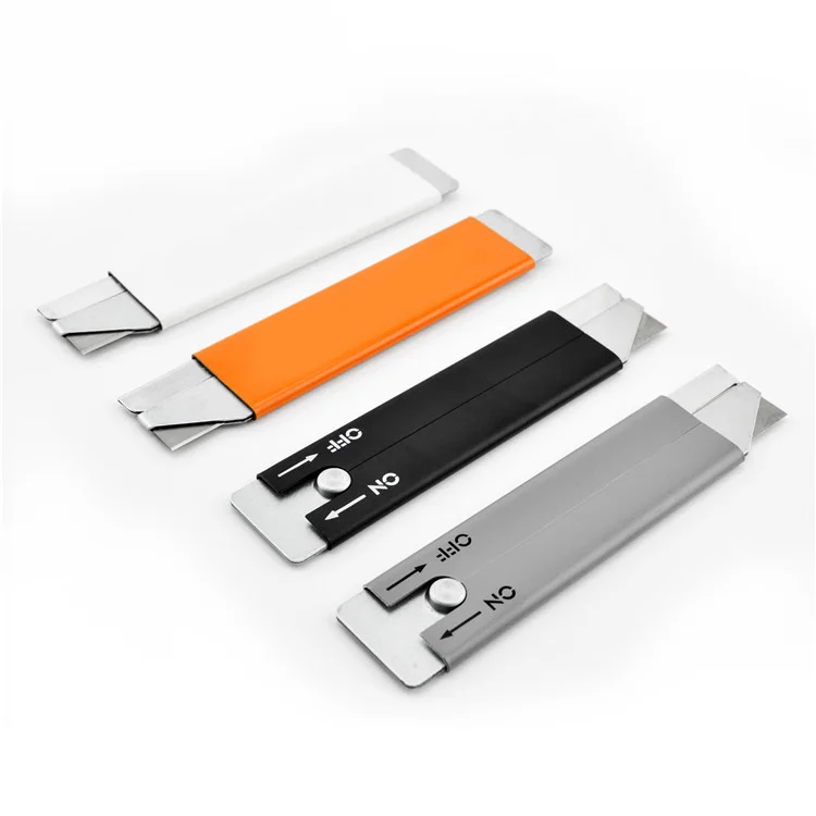 High Quality Custom Handy Cardboard Opener Box Cutter Retractable Tap Open-Close Carton Cutter Utility Knife Set for Boxes