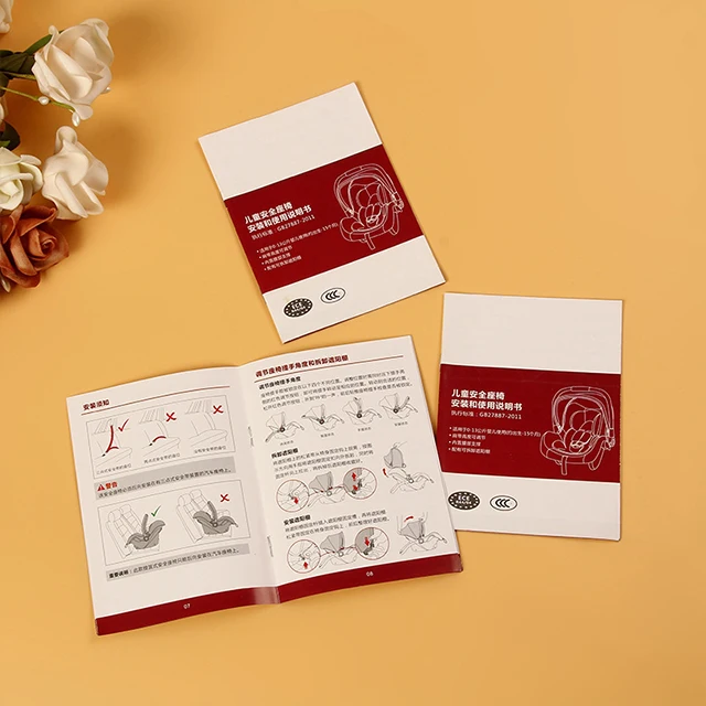 Product instruction manual custom digital 3C single page three folding page custom booklet brochure sample