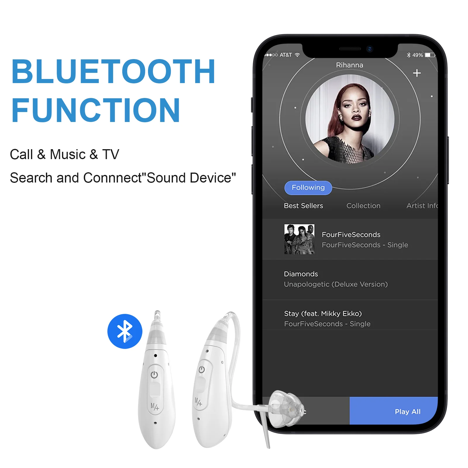 Phonak hearing aids high sound quality and long life support Bluetooth Suitable for the elderly