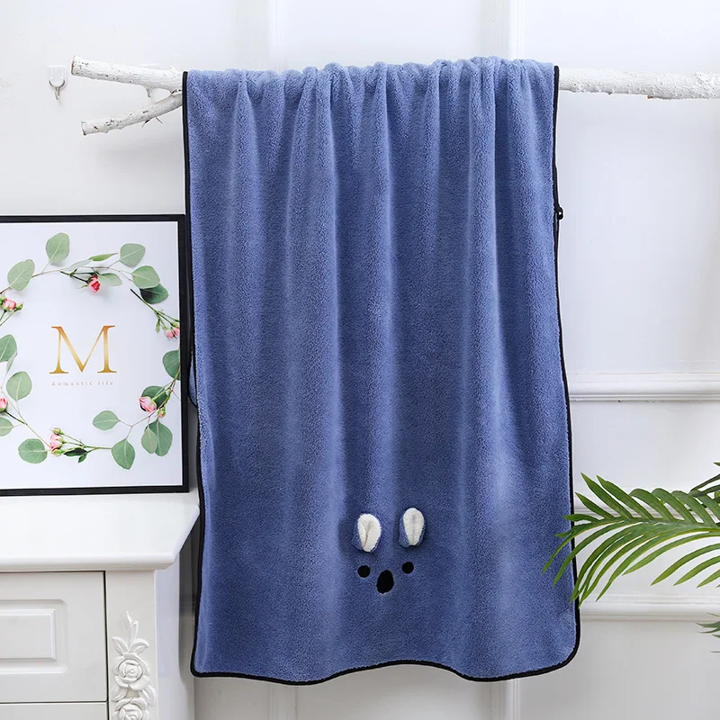 Оптовая Продажа с фабрики быстрое высыхание мягкое полотенце из микрофлиса милыми мультяшными 3D-ушками