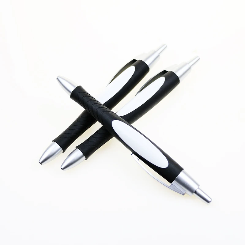 BECOL Wholesale Creative Fat Advertising Ballpoint Pen Customized Click Writing Pens Black Plastic Ball Pen for Business