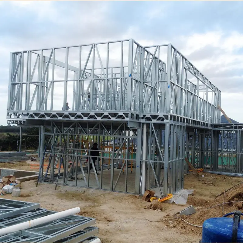 Modern and luxury design light steel fame prefabricated house villa modular home with 4 bedrooms and 2 bathroom for sale