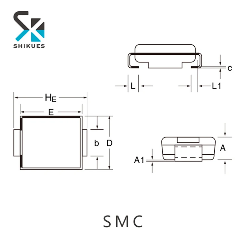 SHIKUES Original Brand New unipolar TVS SMDJ33AG 33V 1mA 3000W SMC surface mount transient voltage suppressor