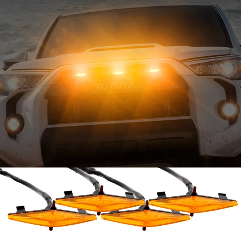 Car Accessories Front Grille Grill Led Lights Lamp For Toyota 4runner 2014-2019