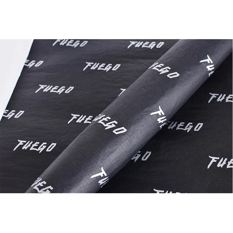 TP-10 Luxury gold foil stamp printing black gift wrapping tissue paper cosmetic makeup tools packaging tissue paper