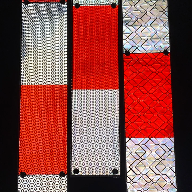 Red and White Eyelets Security Fence Barriers Reflective Strip For Fencing Barriers