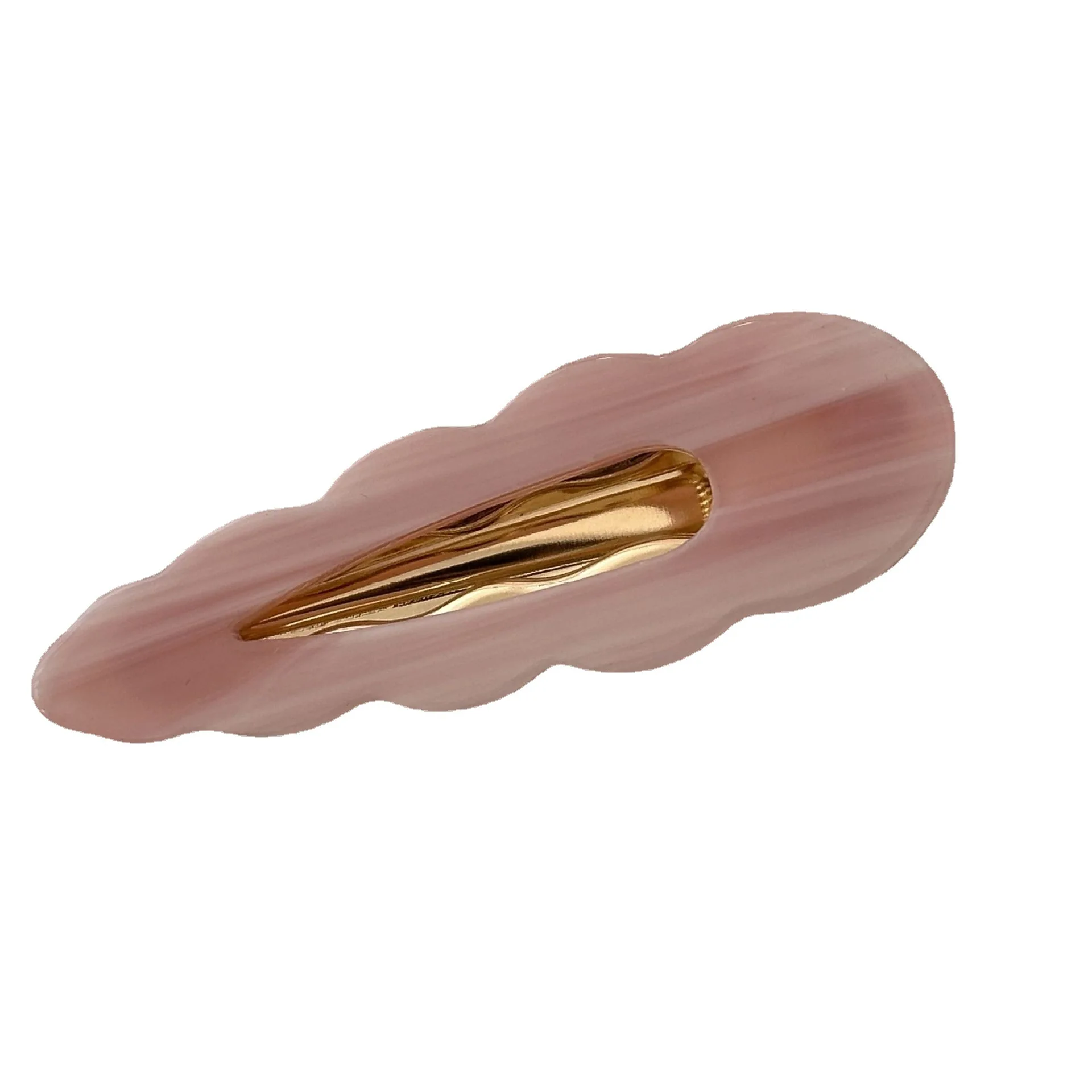 Hot selling acrylic acetate hair grip wave shape hair clip marbling color duck hairpin alligator clip for women