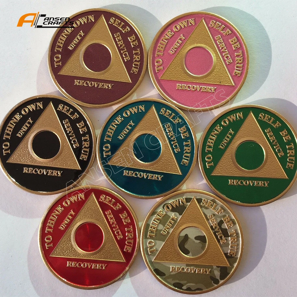 
1-50 Years My Recovery Store Silver Gold Alcoholics Anonymous Medallion AA Sobriety Coin 