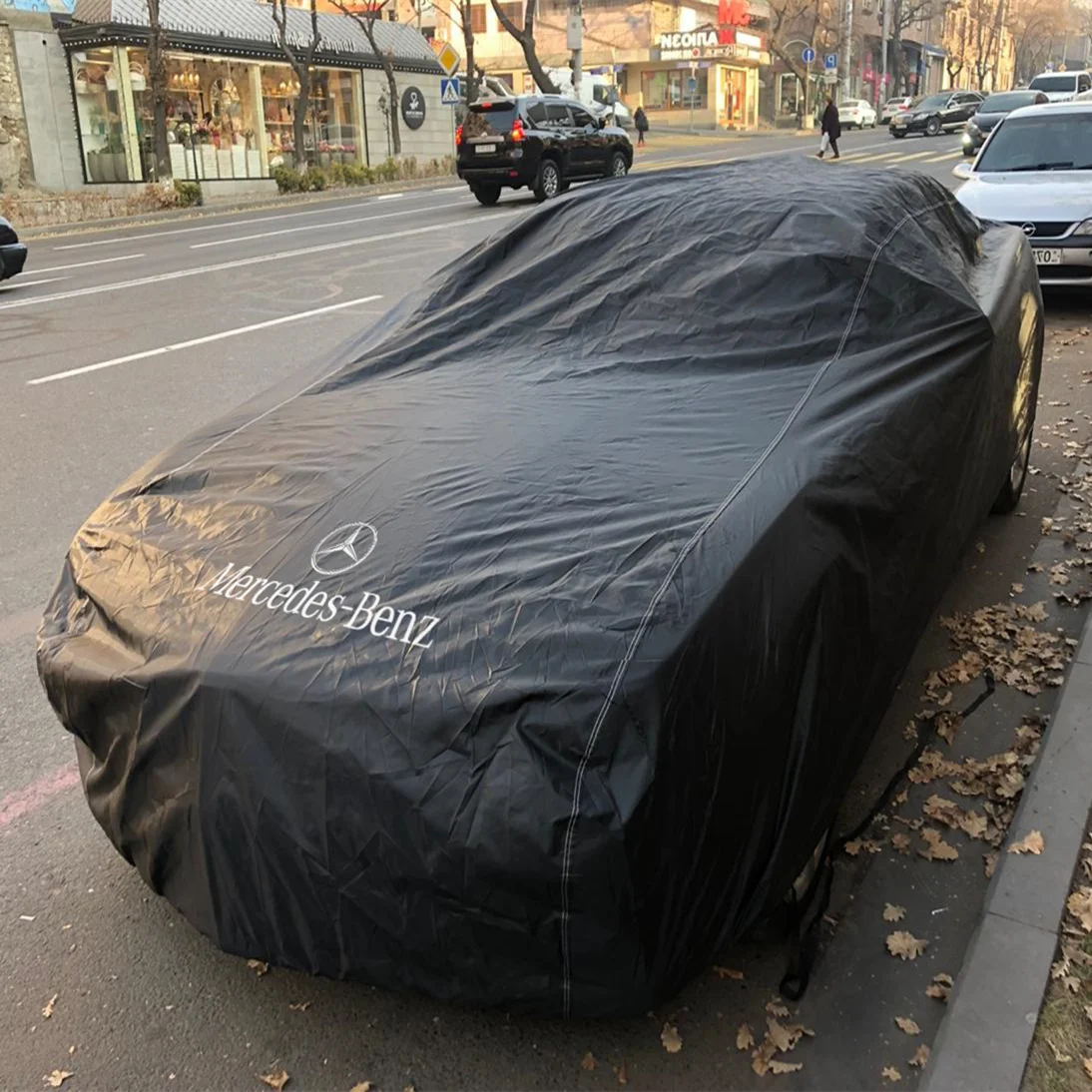 Всепогодный серебристый полиэфир с флисовой подкладкой для автомобиля