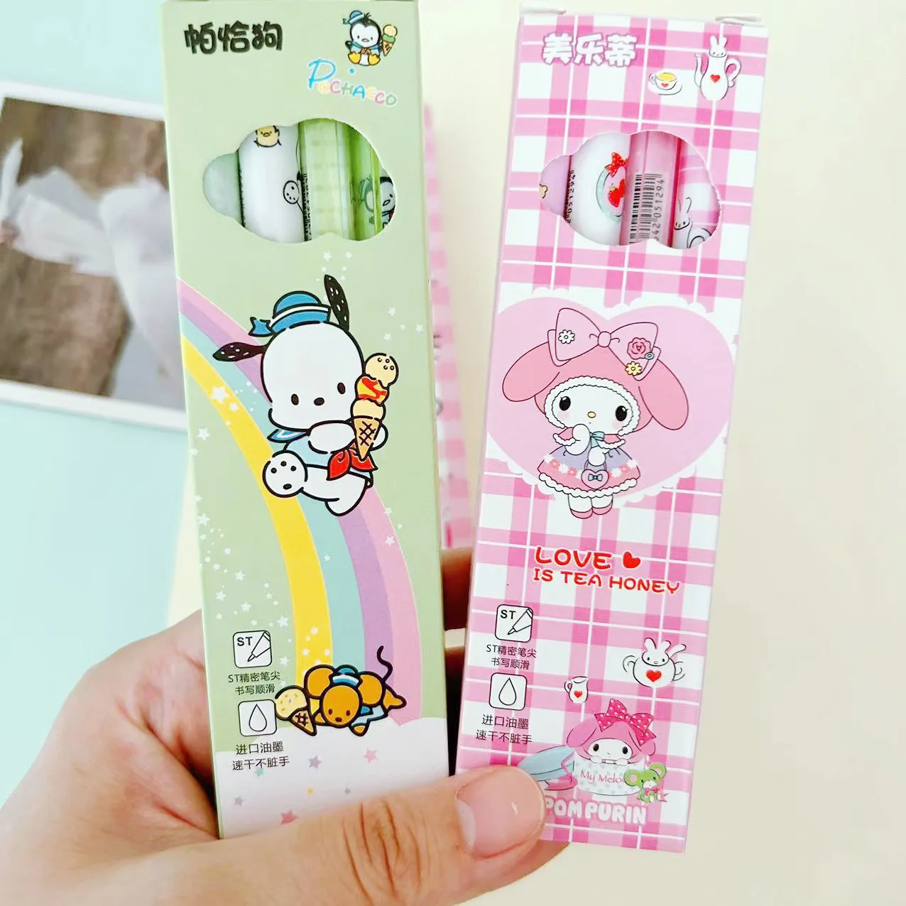 4pcs Sanrioed Pen Anime Kawaii Stationery Student Supplies Kuromi School Office Accessories Cute Pens Practical Gift