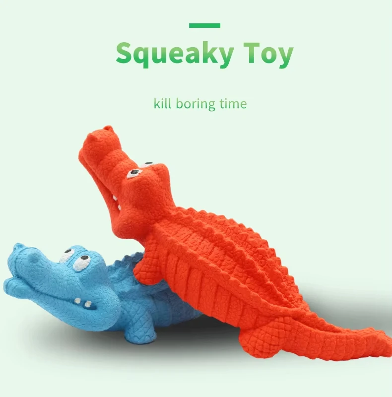 Bite-Resistant Dog Chew Toy Alligator Rubber Molar Tooth Cleaner Dog Tooth Cleaning Interactive Dog Toy