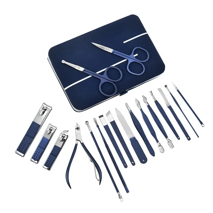 Manufacturer Stainless Steel Toe Nail Clipper Set 18PCS Manicure Pedicure Set Nail Cutter Kit