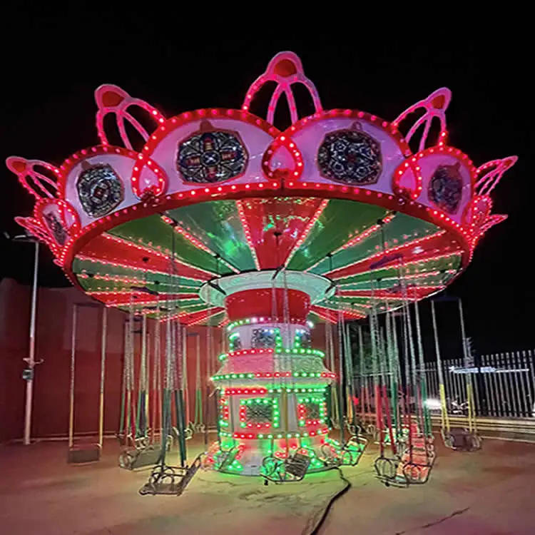 Cheap kids equipment shopping mall customized amusement rides flying chairs swing ride for sale