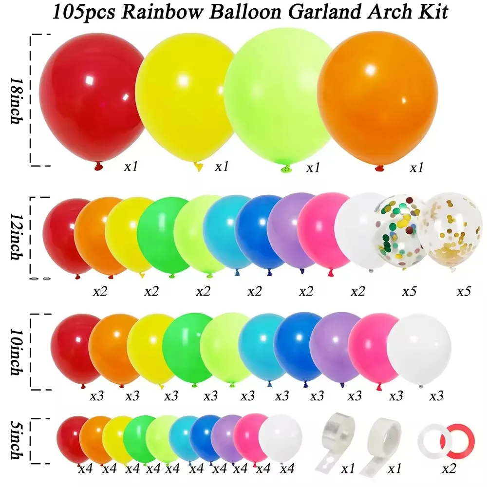 Stock Birthday Party Arch Backdrop Balloon Garland Decoration Kit Party Supplies