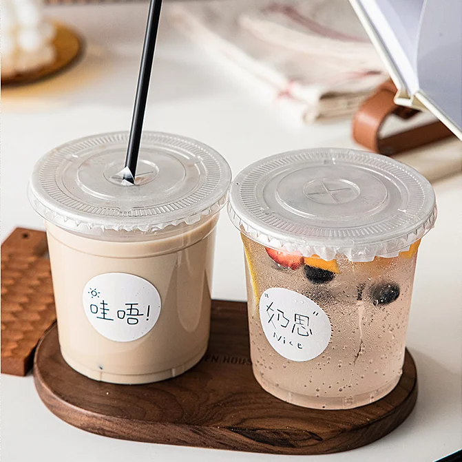 Custom Logo Latest 98mm Diameter Short Shape18oz 500ml Plastic Dessert Cup