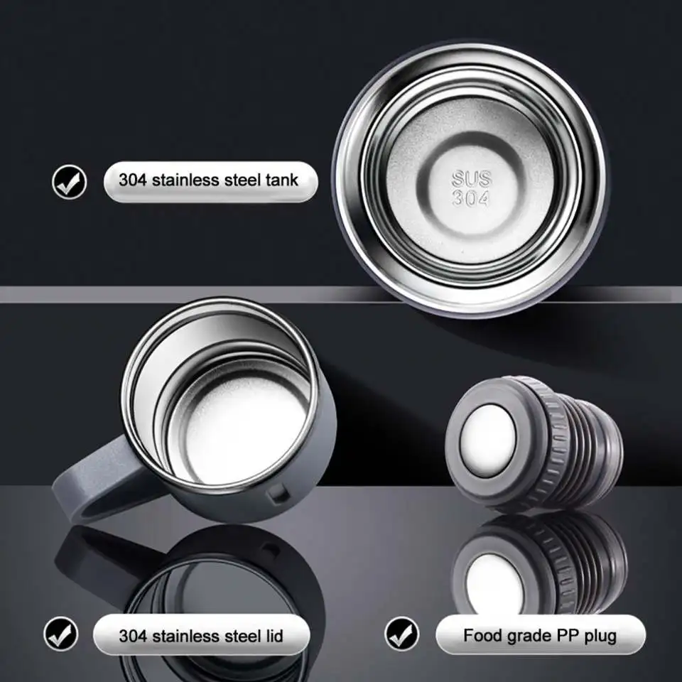2023 Eco Friendly 500ml Stainless Steel Vacuum Thermos Insulated Water Bottle with 3 Lids