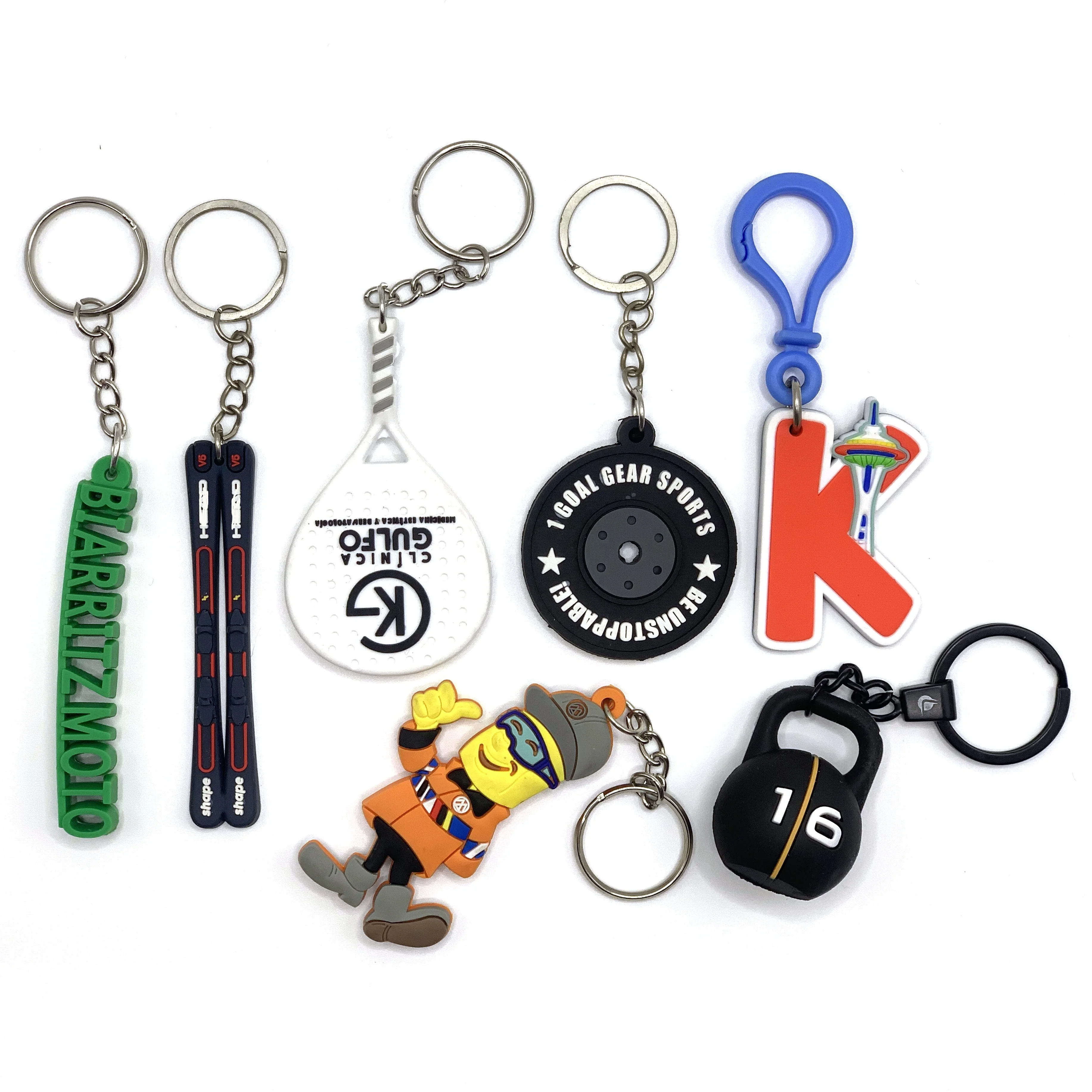 Custom 2D PVC Keychain Key Chain / Silicone Keyring 3D Rubber Pvc Keychain Custom Logo Zinc Alloy Opp Bag Keychain Ring