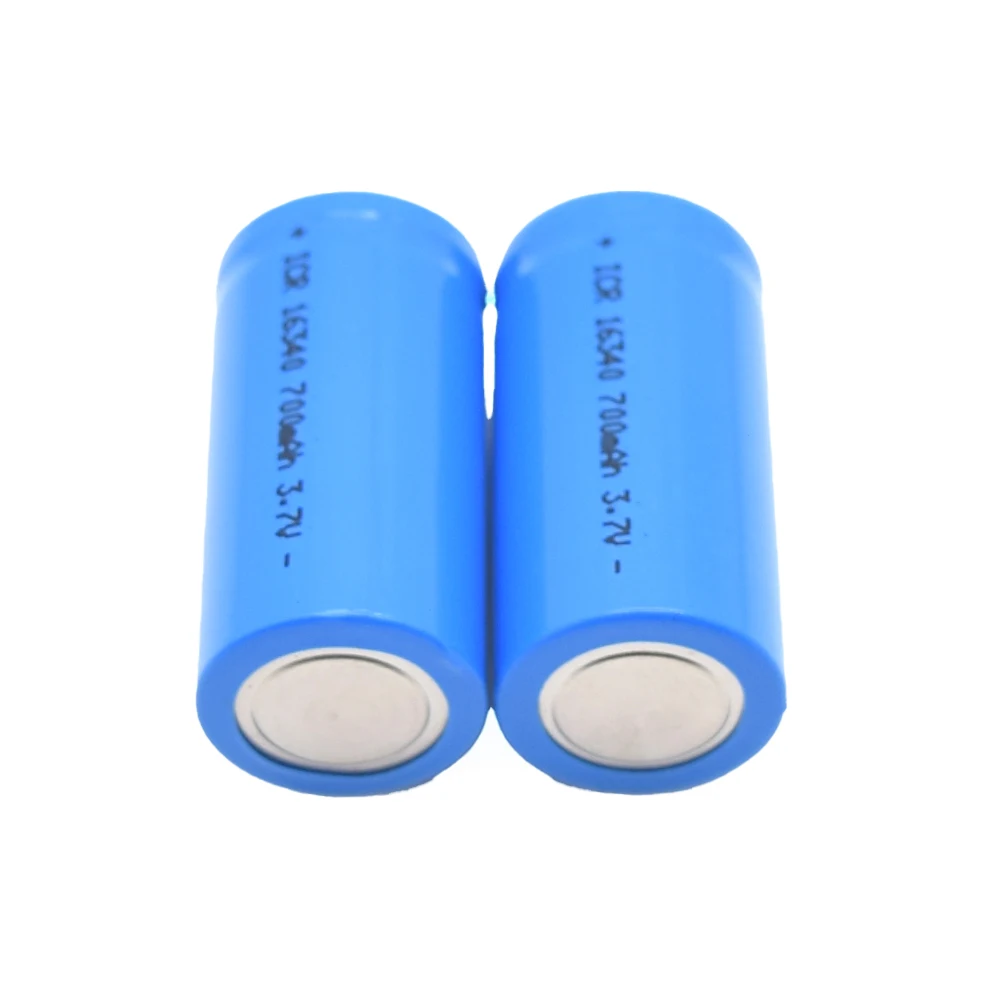 GEB Factory Price ICR 16340 Flat Top Cylindrical Li-ion Lithium Cell Batteries 3.7v 700mah Rechargeable Li Ion Polymer Bateria