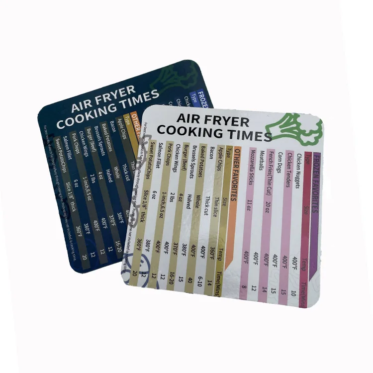 Air Fryer Magnetic Cheat Sheet Set Airfryer Accessories Cooking Times Chart Air fryer Time Sheet Quick Reference Guide for Cook