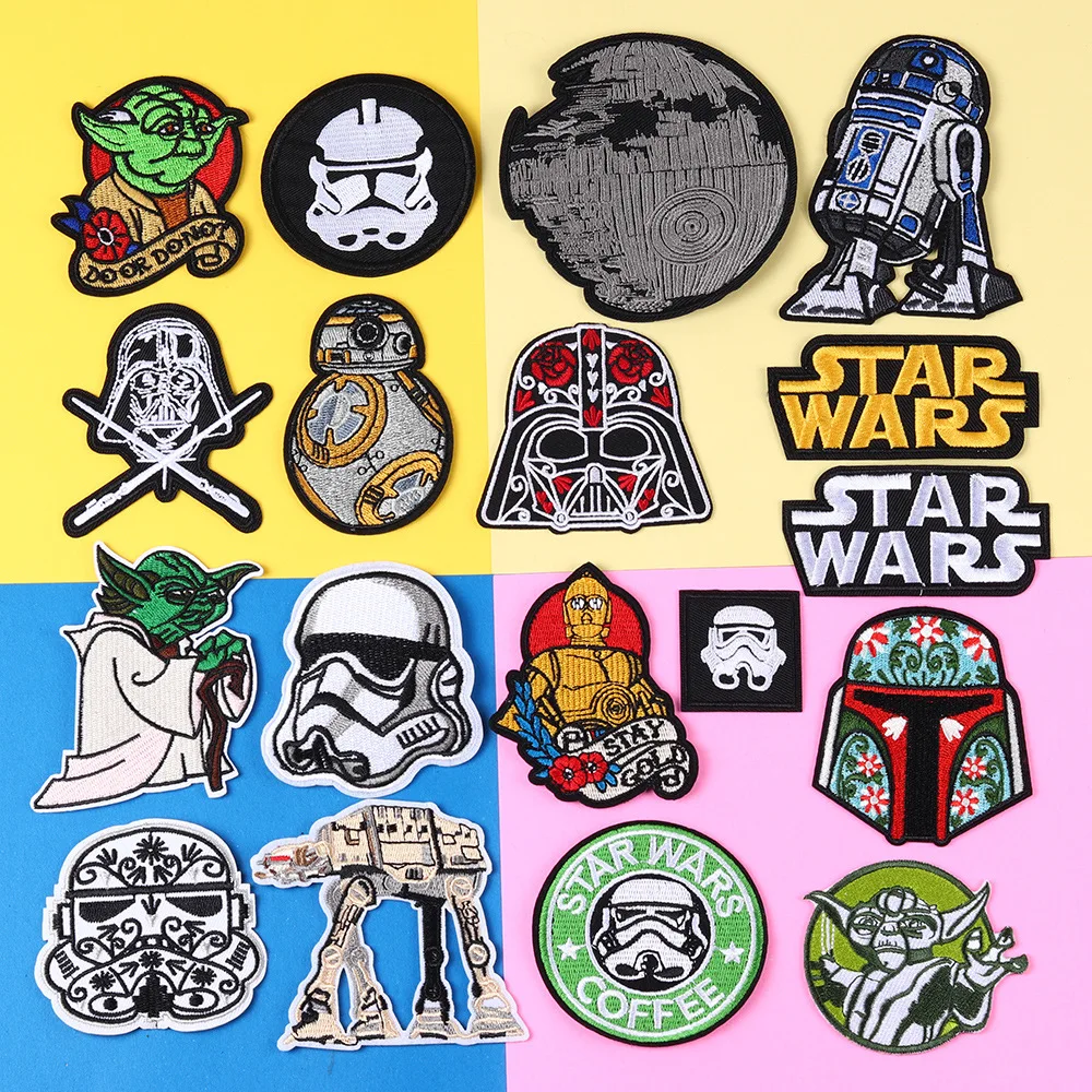 Robot cloth patch movie related character embroidery wholesale Heat Transfer Custom