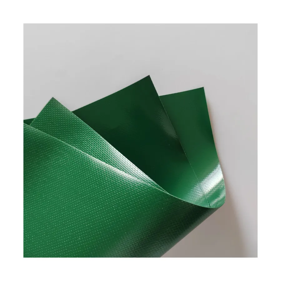 Coated PVC Tarpaulin One Side with Acrylic RAL6005 680GSM 1000D*1000D 20*20
