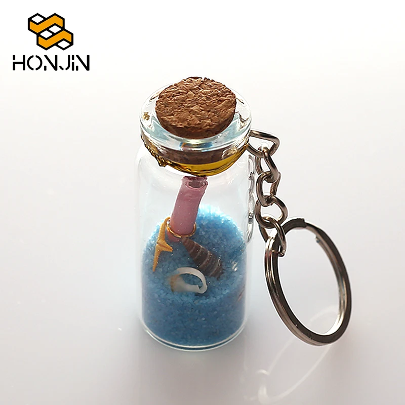 pendant Wishing vials 0.5ml 1ml 2ml 3ml 4ml 5ml 10ml 15ml 20ml 30ml 50ml clear glass bottle with cork stoppers