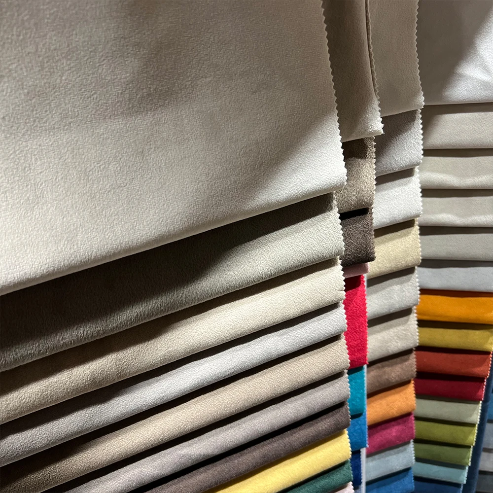 For Sofa Fabric High Quality Holland Velvet Face with Nonwoven or Fleece Backing Plain Multi Color Sofa Fabric