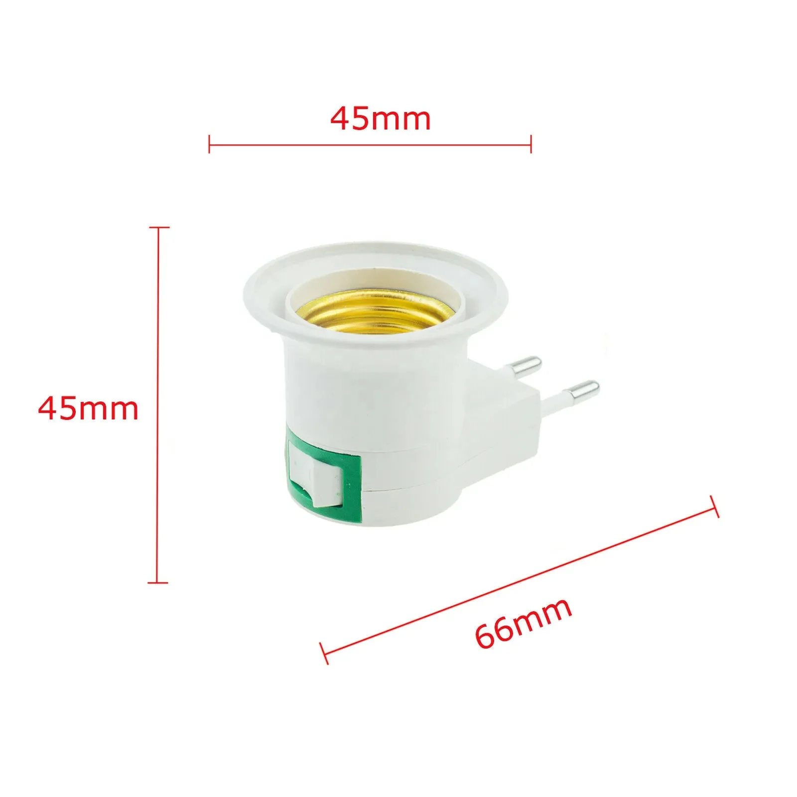 E27 LED Light Socket White Lamp Holder To EU Plug/US Plug Holder Adapter Converter ON/OFF for Bulb Lamp
