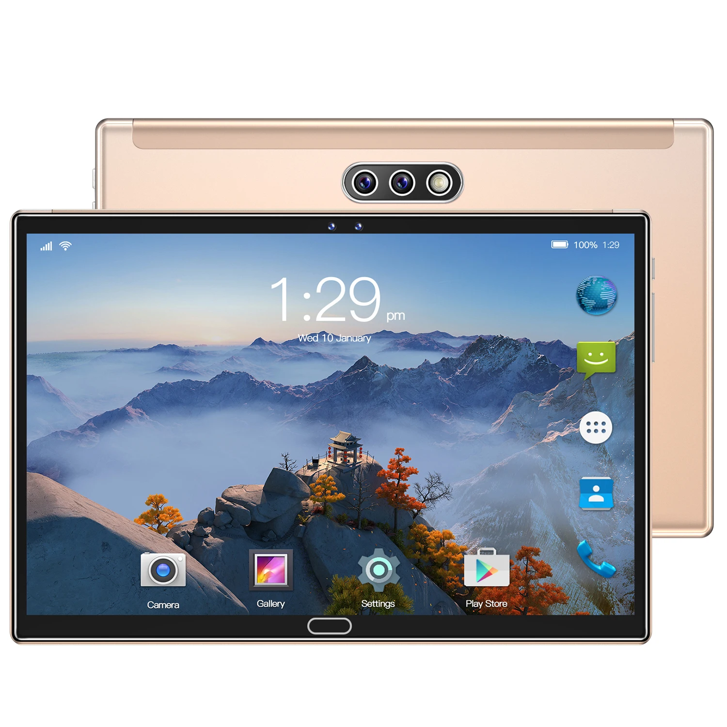 Dual card WiFi 10.1 inch Tablet PC 5000mAh Android OS 10.0 face recognition HD full screen GPS World Clock tablet