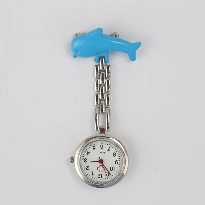 Dolphin Nurse Watch fish-shaped doctor Hanging Clock Cartoon Alloy Student Nurse Hospital Pocket Watch