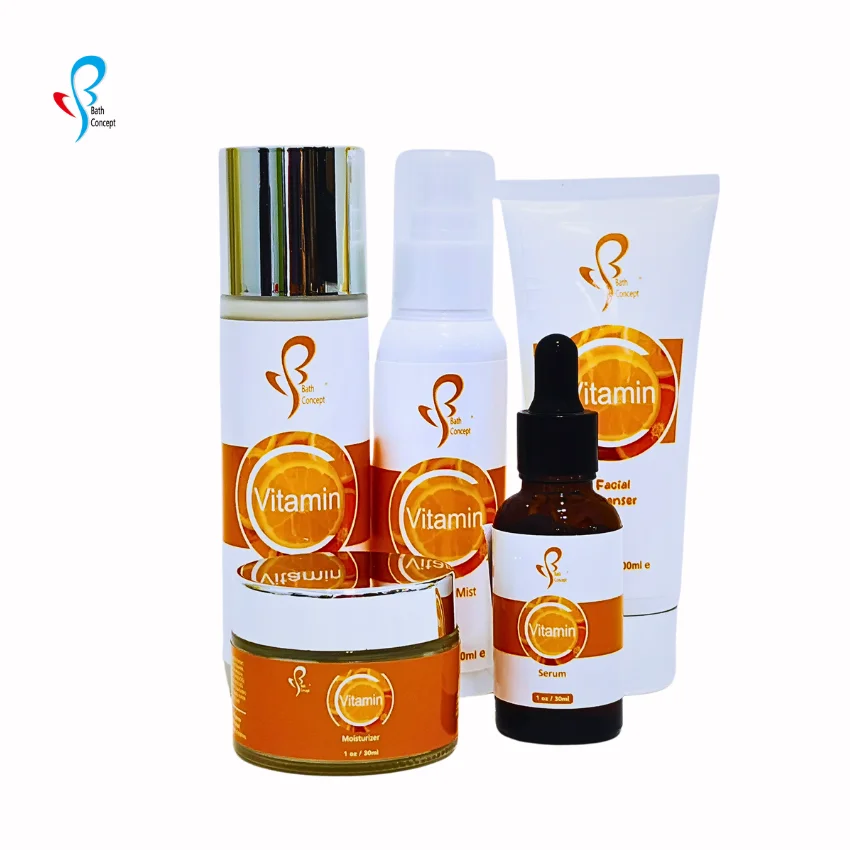 Витамин С, набор для ухода за кожей, витамин С, частная этикетка, натуральный витамин С, очищающая Сыворотка для лица с гиалуроновой кислотой