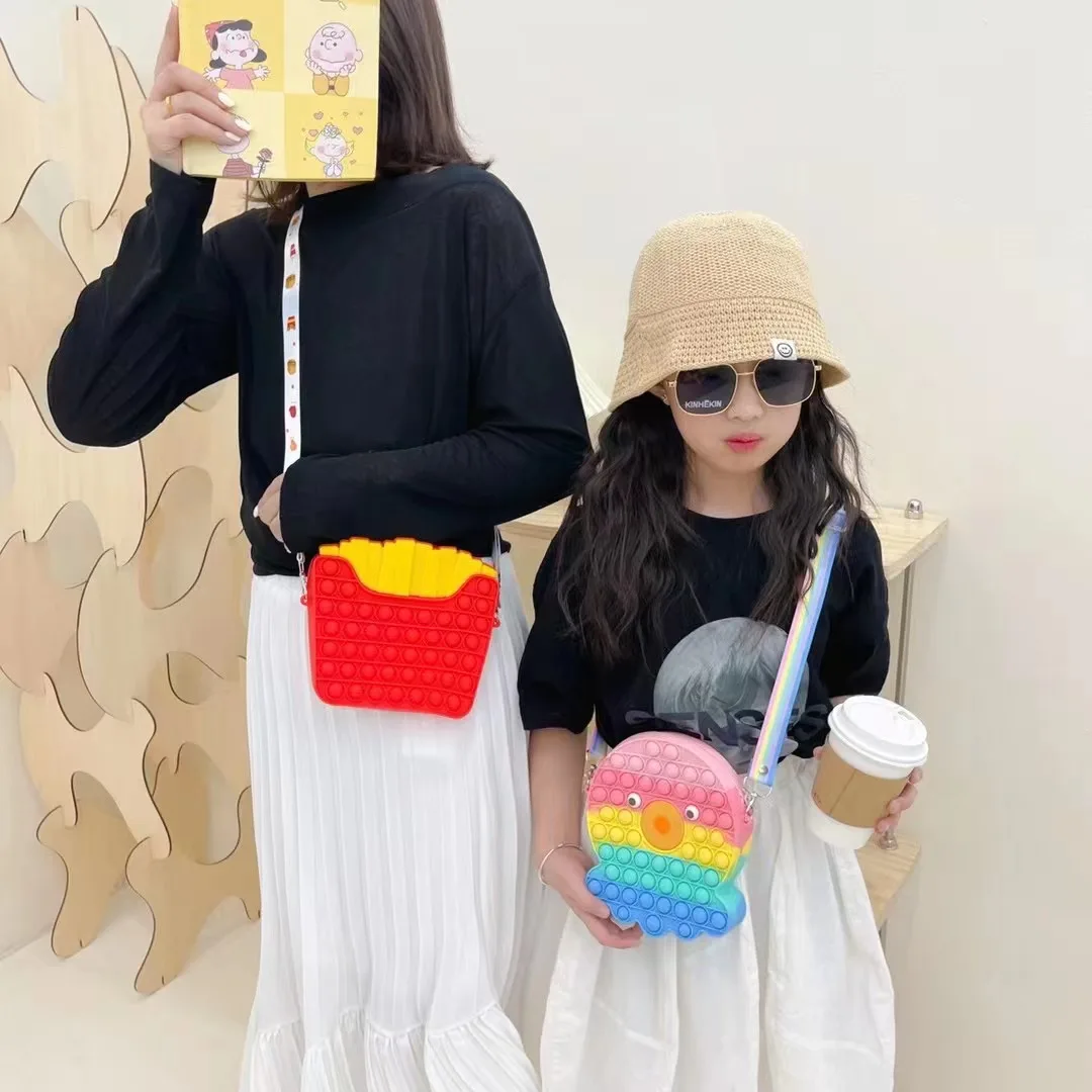 Shoulder strap phone bags bubble gum decompression colorful for Samsung S23 relax travel Silicone holder for iphone 13 pro max