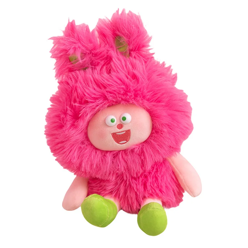 Creative long hair little monster stuffed doll with smiley festival  funny gift