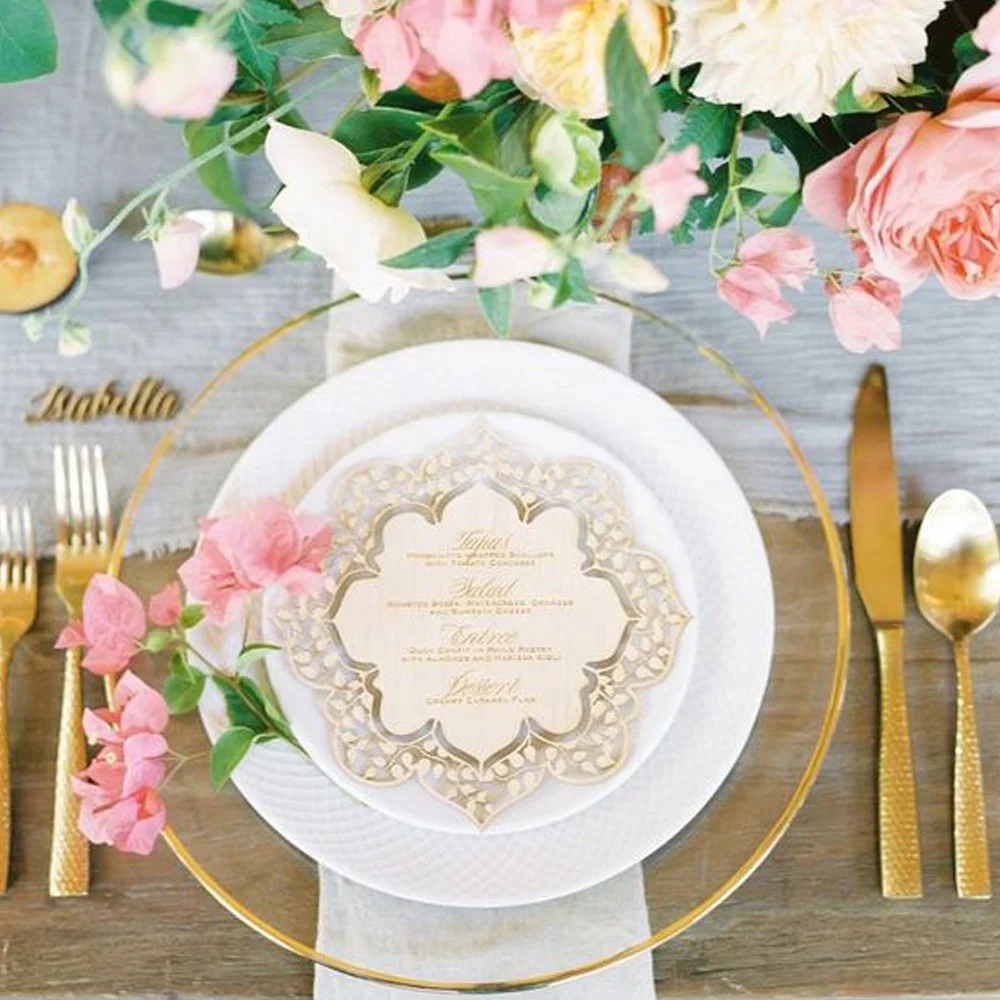 Handmade wholesale cheap black gold rim Glass Charger Plates