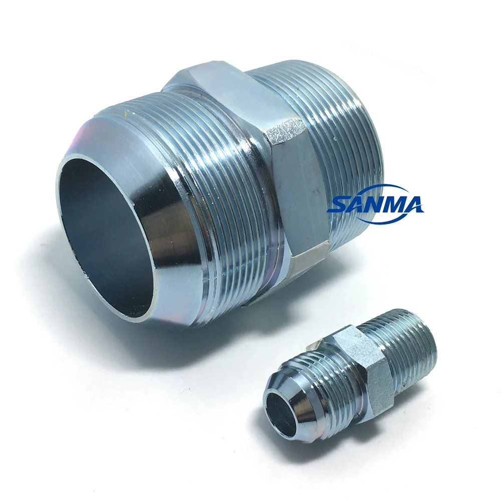 Recommend Hexagon 6j-ln Jic Male Hydraulic Bulkhead With Nut Fittings Adapters Adapter