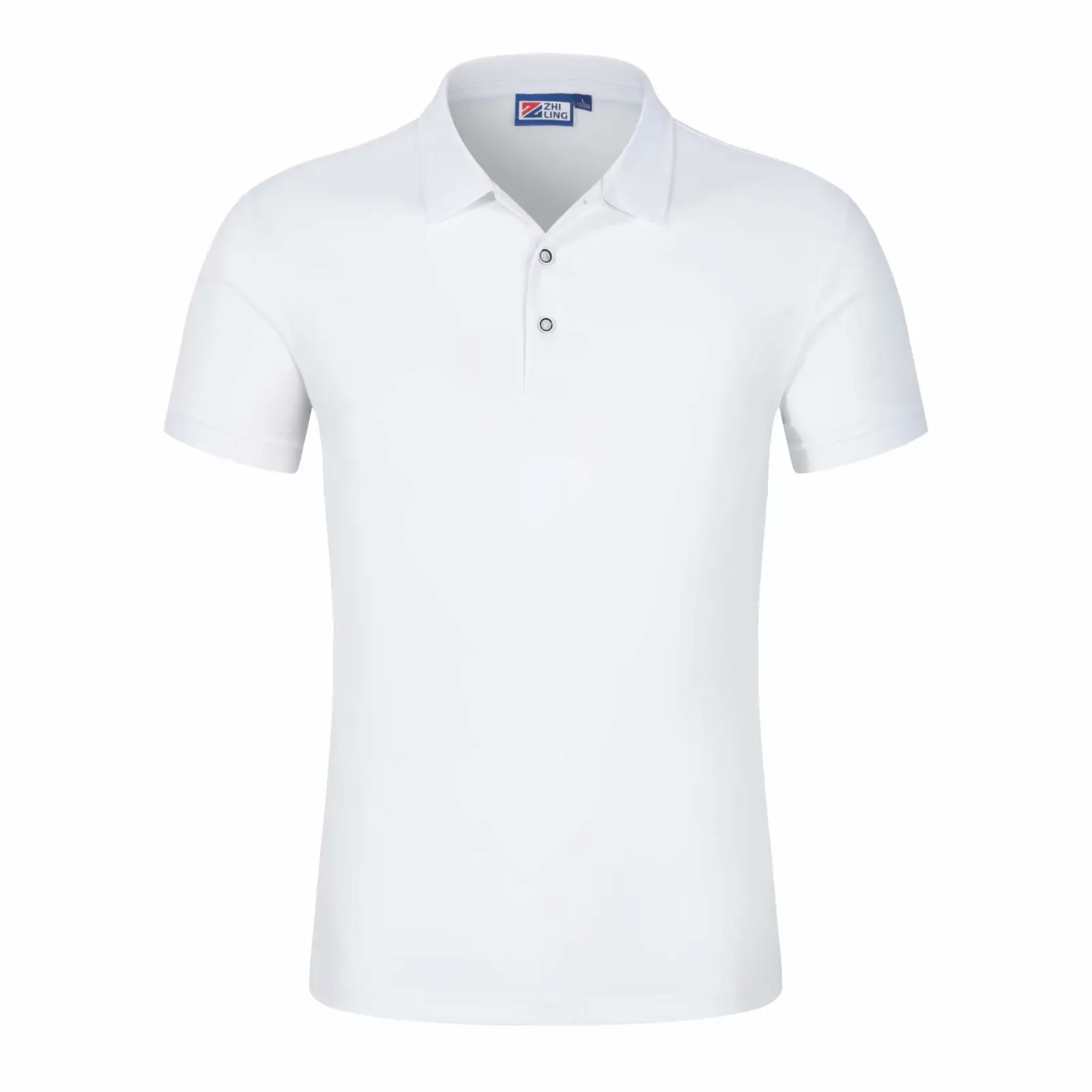 Wholesale 240g CVC Cotton polyester printed logo men polo shirt custom logo solid color Turn-down Collar Advertising polo shirt