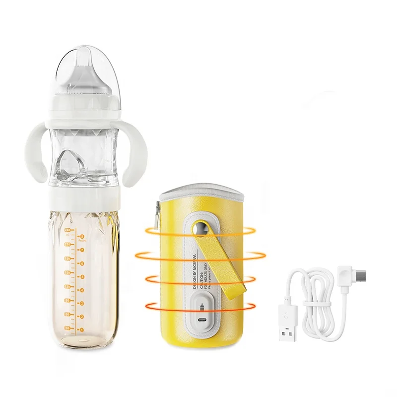 Built-in sensor detects temperature in real time pacifiers feeding unique baby glass milk bottle wholesale