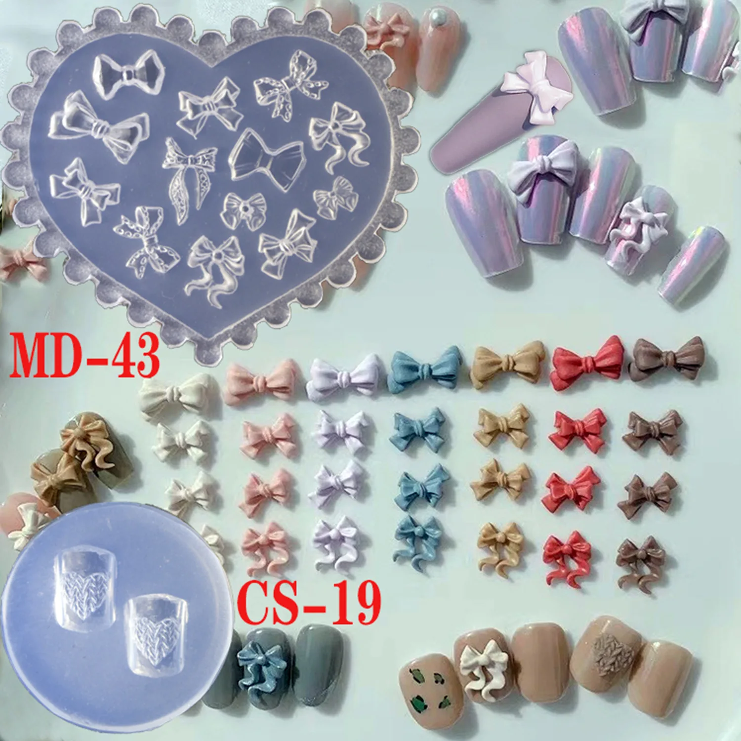 Big Size 3D Acrylic Nail Mold Diy Crystal UV Gel Silicone Clear Nail Mold Nail Accessories