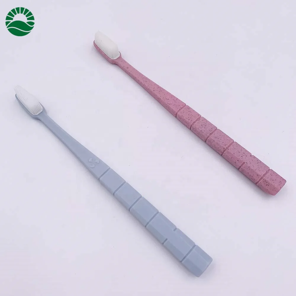 New eco friendly wheat straw nano brush head biogegradable toothbrush
