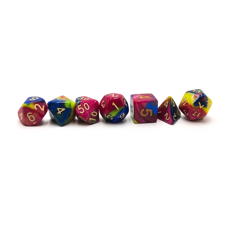 
Rainbow Color Polyhedral Dice Set 