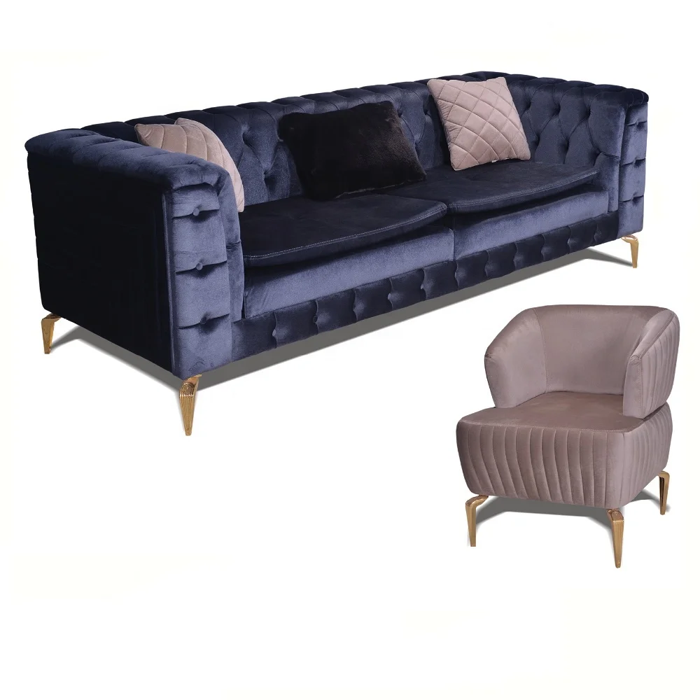 Sofa set piece living room chair for home Chester Model from factory wholesale modern sofa set furniture living room from turkey