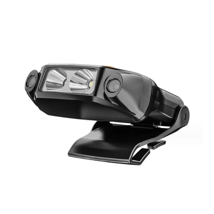 Водонепроницаемый ультра яркий мини Hands Free светодиодный зажим колпачок Type C USB Перезаряжаемый фонарик налобный фонарь