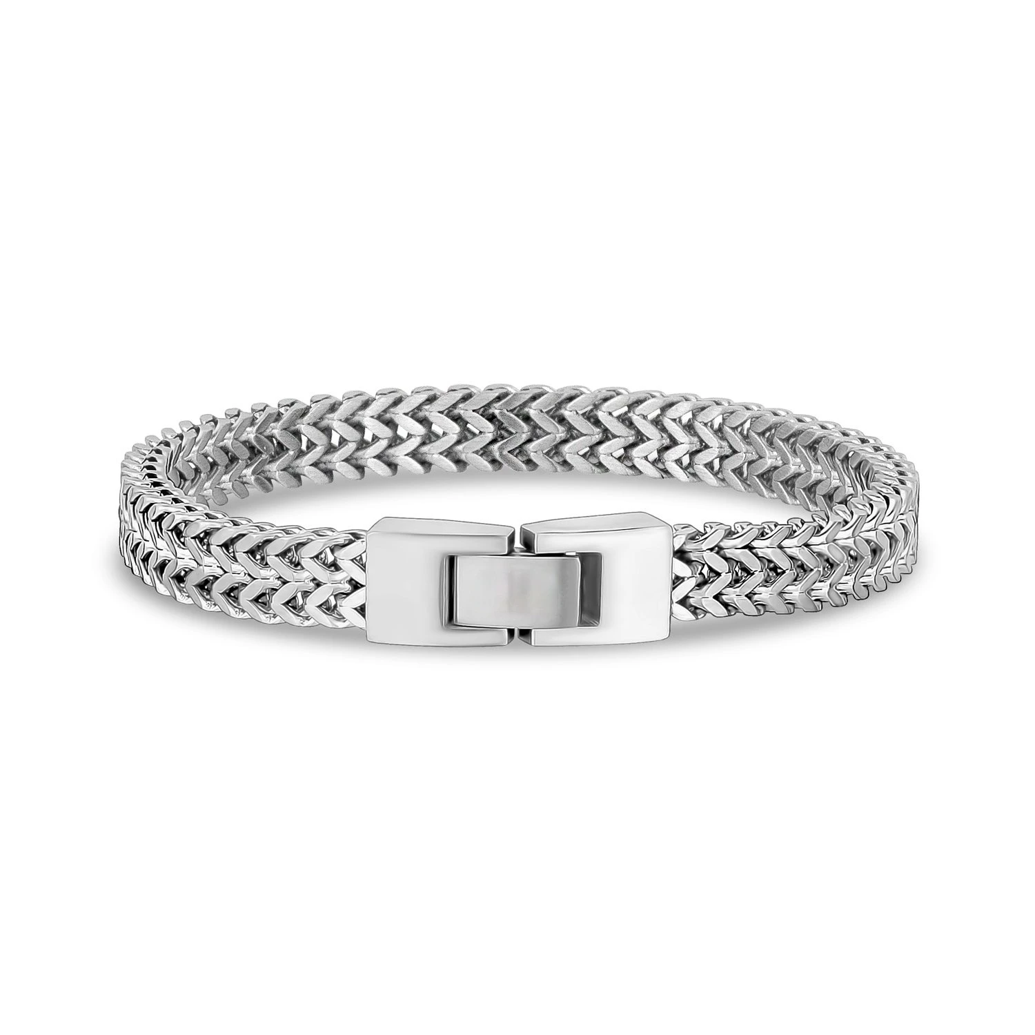 Custom Trendy Cuban Link Goth Punk Chain Jewelry Stainless Steel Double Franco Link Matte Bangle Bracelet For Women Man
