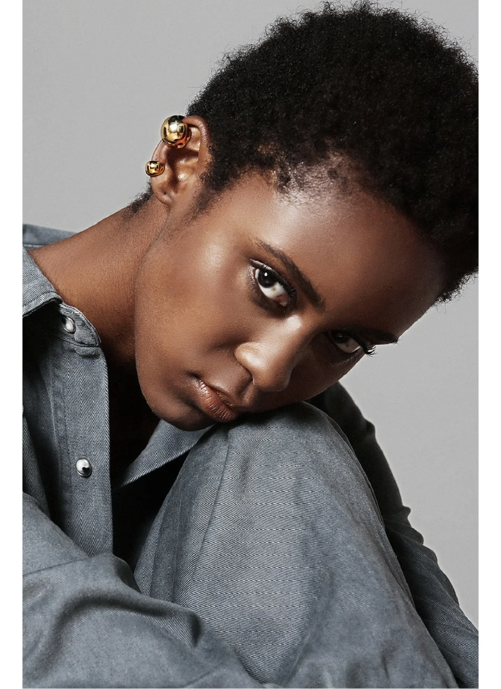 Fashion Jewelry Big Ball Punk Ear Cuff Clip On Earrings  Gold Color Rock Pea Earings Without Piercing Wholesale EC191038 5